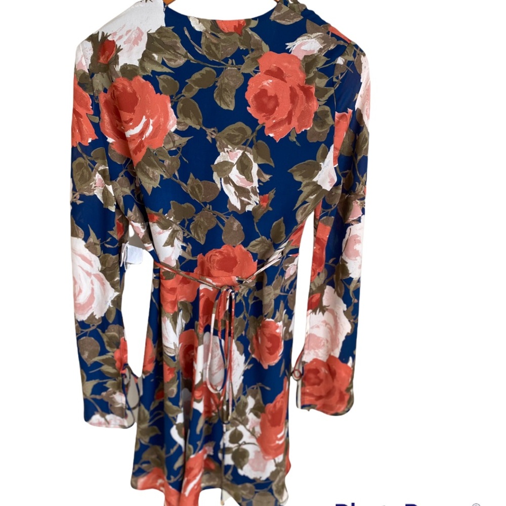 Lulu’s Wrapped Up in Roses Navy Floral Print Dress - Picture 4 of 13